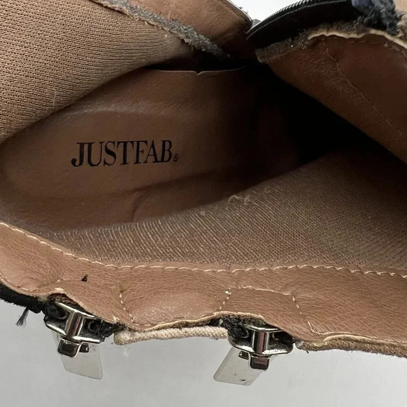 JustFab Remi Womens 7.5 Suede Block Heel Booties Pointed Toe Colorblock Zip Boot - Picture 13 of 16